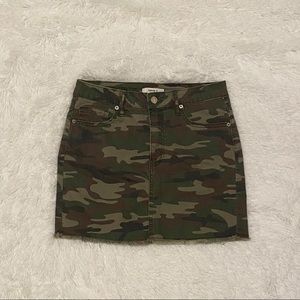 camo denim skirt